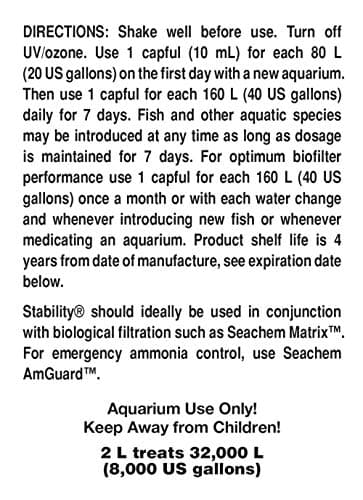 Seachem Stability Fish Tank Stabilizer - For Freshwater and Marine Aquariums 2L / 67.6 oz - Image 2