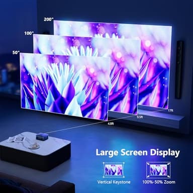 vamvo Mini Projector WiFi Portable Movie Projectors, Outdoor Projector with Stylish streamlined Design, Smartphones and Tablets Can Easy Connection to Video Projectors - Image 6