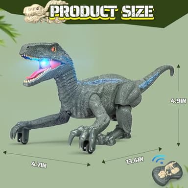 J Rootage Remote Control Dinosaur, Realistic Dinosaur Toys for Kids 3-5, 2.4GHZ, Walking,Rechargeable, 3D Eyes, 3 Sound Effects, Demo Function, Jurassic Toys for Christmas, Kids 3+ - Image 2