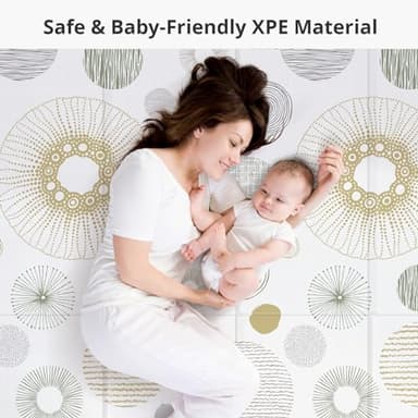 Baby Play Mat 79x71, Extra Large Baby Mat for Floor, Foldable Play XPE Foam Mat, Reversible Crawling Mat for Baby, Waterproof, Safe & Thick Playmats for Babies and Toddlers, Indoor & Outdoor Use - Image 4