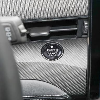 QianBao Compatible with Carbon Fiber Start Stop Button Cover Car Engine Push Start Ignition Switch for Ford Mustang Mach-E 2021 2022 2023 Black - Image 4