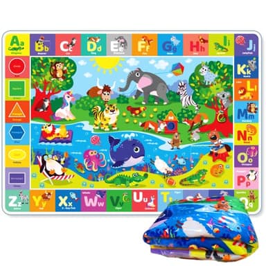QUOKKA Baby Play Mat for Floor – Super Soft Plush Surface ABC Rug for Toddlers & Infants – Extra Thick (0.3in) Non-Slip Padded Nursery Mat for Crawling & Fun – Foldable Gift Rug - Image 8
