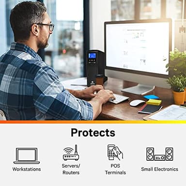 Vertiv Liebert PSA5 UPS - 1000VA/600W 120V Line Interactive AVR Tower UPS, 10 outlets, 2 USB Charging Ports, Battery Backup w/ Surge Protection, 3 year warranty, Energy Star Certified (PSA5-1000MT120) - Image 3