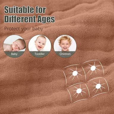 Spotted Play 2 Pack Hooded Baby Towels - 100% Muslin Cotton for Newborns, Infants, Toddlers - Large 32x32 Inch Size - Highly Absorbent and Essential for Newborn Care, Light Bean Paste - Image 4