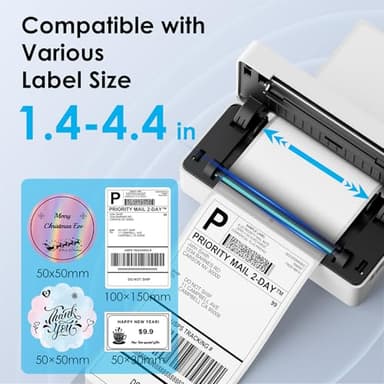 KNAON Shipping Thermal Label Printer, 4x6 Portable Label Printer, Bluetooth Label Maker for Small Business, Support iPhone,Android,Windows,Mac,Chromebook,Works with USPS, Ebay,Shopify&More, White - Image 3