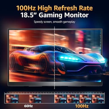 Upperizon Portable Monitor 18.5" FHD 125% sRGB 100Hz IPS HDR HDMI USB-C Travel Monitor for Laptop MacBook PC Surface PS5 Xbox, Large External Display with Kickstand & Speakers, VESA Compatible - Image 4