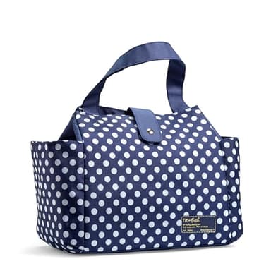 Fit & Fresh Lunch Bag For Women, Insulated Womens Lunch Bag For Work, Leakproof & Stain-Resistant Large Lunch Box For Women, Snap Closure Westport Bag Navy Dot - Image 2