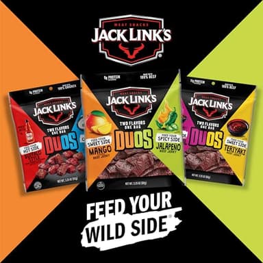 Jack Link's DUOs Jalapeño and Mango Beef Jerky, Shareable Under 100 Calories Snack Packs with 9g of Protein, Bulk Pack of Individual Bags of Meat Snacks – 3.25oz (8 Count) - Image 6