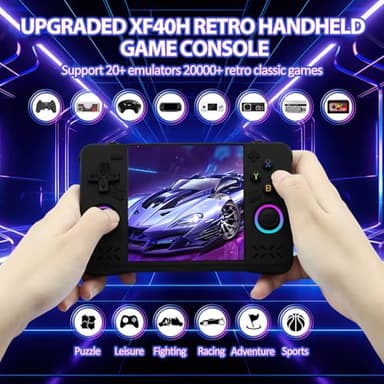 Upgraded XF40H Handheld Game Console, Retro Gaming Console Preloaded Classic Games with Multiple Emulators, 4.0 Inch 4K HD IPS Screen Open Source Linux System, Pocket Video Gaming (Black-128G) - Image 2