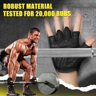 Ventilated Weight Lifting Gloves, Thick Padded Workout Gym Gloves with Full Palm Protection & Grip & Shock Absorption for Women & Men's Fitness Exercise Training - Image 4