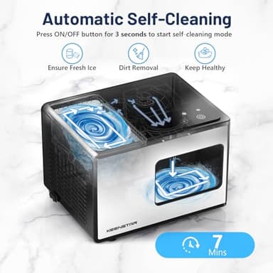 Nugget Ice Maker Countertop, 40lbs/24H, Pebble Ice Maker with Soft Chewable Ice, Self Cleaning Sonic Ice Machine, Stainless Steel w/Touch Screen for Home Office Bar Party- Silver - Image 7