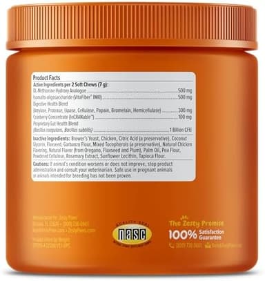 Zesty Paws Stay Green Bites for Dogs - Grass Burn Soft Chews for Lawn Spots Caused by Dog Urine - with Cranberry for Urinary Tract & Bladder - Chicken - 90 Count - Image 7