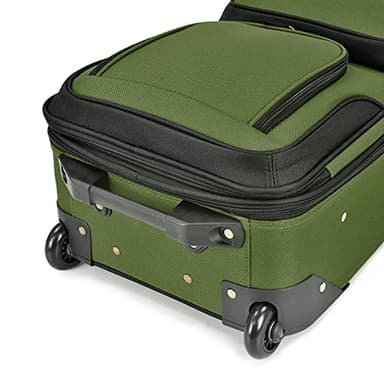 U.S. Traveler Lightweight Rolling 20" Carry On Luggage Softside Suitcase, Green, 2-Wheel Single - Image 5