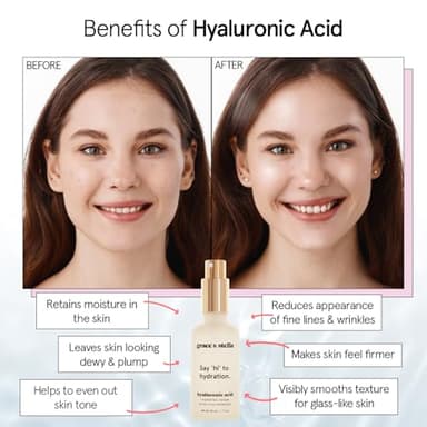 grace & stella Award Winning Hyaluronic Acid Serum (30ml/1 fl oz) Hydrating Hyaluronic Acid Serum for Face - Acido Hialuronico for Women - Remove Fine Lines, Wrinkles, Anti Aging - Vegan Skincare - Image 4