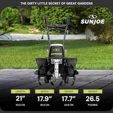 Sun Joe Electric Corded Garden Tiller & Cultivator, Steel Tines, 13.5 Amp, 16 Inch, Black - Heavy Duty Gardening Machine Equipment for Lawn, Yard, & Grass, TJ604E - Image 3