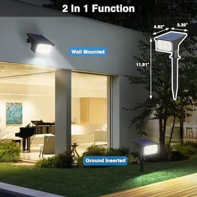 ZJOJO Solar Lights for Outside, Spot Lights Outdoor 40 LEDs IP65 Waterproof, with 4 Lighting Modes for Garden Yard, 6 Pack - Image 7