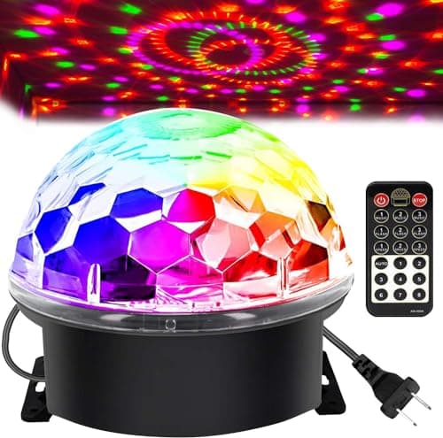 memzuoix Disco Ball Dj Strobe Light with 6 Colors, Sound Activated Big-Size Magic Stage Party Light with Remote Control, Halloween Decorations Bar Wedding Home Club (7'' Big Size) - Image 1