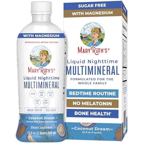 MaryRuth Organics Liquid Nighttime Multimineral | No Melatonin | Bedtime Routine | Magnesium Citrate | Calcium | Zinc | Vitamin D3| Available in 4 Flavors - Vegan | Sugar Free | Gluten Free | 32 Oz - Image 1
