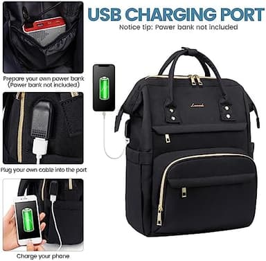 LOVEVOOK Laptop Backpack for Women 14 Inch, Teacher Nurse Work Bag Anti-Theft Travel Backpack with USB Charging Port for College Business Casual - Image 5
