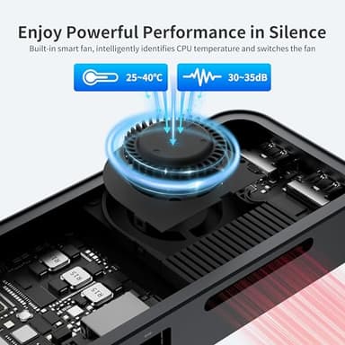 DreamQuest Mini PC Support Windows 11 Pro, Intel N95 (up to 3.4GHz) Mini Desktop Computers 12GB DDR5 512GB SSD, 2*USB C, 2*HDMI, 4*USB 3.2, LAN,WiFi 6, Bluetooth5.3, Support 4K 60Hz - Image 7