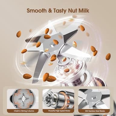 MAGETANG 7 in 1 Nut Milk Maker Machine 28oz Automatic Almond Milk Maker for Homemade Coconut, Oat, Soy, Plant-Based Milk, Juice with 18H Delay Start/6H Keep Warm/Self Cleaning - Image 3
