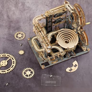 ROKR 3D Wooden Puzzles for Adults Marble Run Model Building Kit(LGA01 Marble Night City) - Image 2