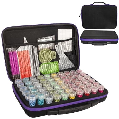 60 Slots Storage Container for Diamond Art Kits for Adults,Portable Bead Storage Boxes for Diamond Painting Accessories and Tools - Image 1