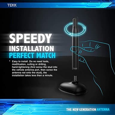 Tekk Short Antenna Compatible with 2006-2026 Chevy Silverado 1500 / GMC Sierra 1500 / Designed for Optimized FM/AM Reception / 4.8 Inches - Image 5