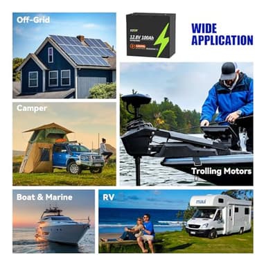 XZNY Mini 12V 100Ah LiFePO4 Battery, The Smallest 12V 100Ah Lithium Battery with Low Temperature Protection, Built-in 100A BMS Up to 15000 Cycles, Great for RV/Camper, Trolling Motors, Solar Off-Grid - Image 7