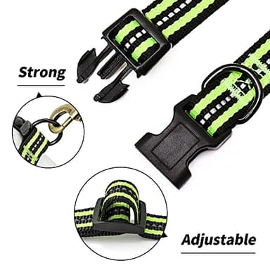 Mile High Life Reflective Dog Collar | Nylon Pet Collars wiith Buckle | Light Weight Puppy Collars | Lime Green Dog Collars for Small Dogs (Lime Green, X-S) - Image 4