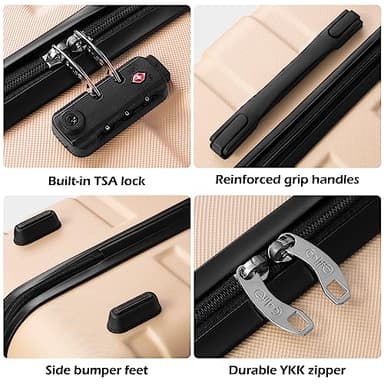 Coolife Luggage 3 Piece Set Suitcase Spinner Hardshell Lightweight TSA Lock (purple2) - Image 4