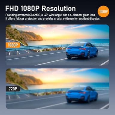 NICEWIN Dash Cam Front - 32GB SD Card Mini WiFi Dash Cam for Cars 1080P 140° Wide-Angle Super Night Vision|Loop Recording|App Control - Image 4
