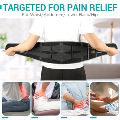 Comfytemp Cordless Heating Pad with Massager for Back Pain Relief, Portable Lower Back Massager FSA Eligible HSA Rechargeable, Birthday Gifts for Women Men Mom Dad Seniors Christmas 3 Heat 30 Auto-Off - Image 4