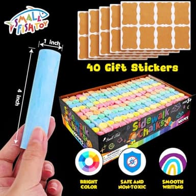 160Pcs Sidewalk Chalk Set in 5 Colors 32 Packs: Washable Jumbo Sidewalk Chalk Bulk for Kids Outdoor Art, Non-Toxic Dustless Giant Box Chalkboard Chalk for Toddler Painting on Blackboard, Party - Image 2