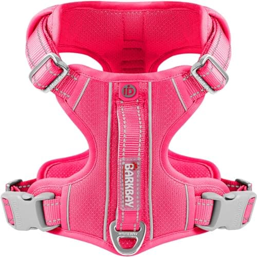 BARKBAY Dog Harness No Pull with ID Tag Pocket - Heavy Duty, Reflective, Easy Control for Large Dogs(Pink,XL) - Image 1