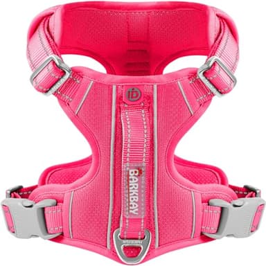 BARKBAY Dog Harness No Pull with ID Tag Pocket - Heavy Duty, Reflective, Easy Control for Large Dogs(Pink,XL) - Image 1