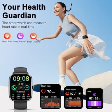 Smart Watch(Answer/Make Call), 1.91" Smartwatch for Men Women, NEW Fitness Watch with 110+ Sport Modes, Fitness Activity Tracke with Pedometer/Sleep Monitor/Heart Rate/IP68 Waterproof, for Android iOS - Image 4