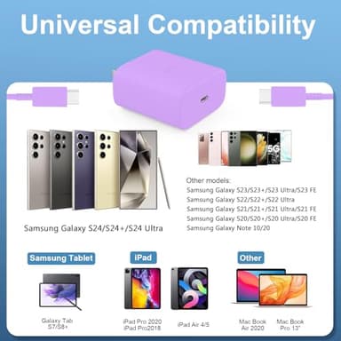 45W Super Fast Charger USB Type C Charger Cord 6.6FT with Android Phone Charger Fast Charging Block for Samsung Galaxy S25/S25 Ultra/S25+/S24 Ultra/S24/S24+/S23 Ultra/S23/S22/S20/S21/Note 20/Note 10 - Image 5