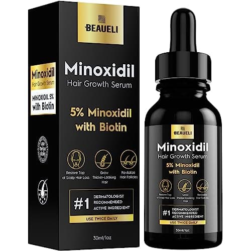 beaueli 5% Minoxidil for Men & Women Hair Growth, Beard Growth, Hair Loss Treatment, Unisex Adult, Unscented Foam, 1oz - Image 1