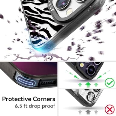 casevivid Compatible for iPhone 12 Pro Max Case Cute Aesthetic - Durable Fashion Funny Phone Case - Girly Black Zebra Print Pattern Print Cover Design for iPhone 12 Pro Max 6.7" Black - Image 2