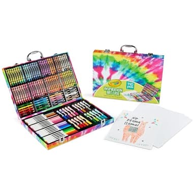 Crayola Inspiration Art Case Coloring Set - Tie-Dye (140ct), Art Supplies Set For Kids, Travel Drawing Kit, Holiday & Christmas Gift for Girls & Boys, Ages 5+ [Amazon Exclusive] - Image 3