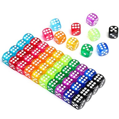 50 Pieces Dice Set, 14mm Bulk 6 Sided Colored Dices for Board Games, Math Learning,Classroom - Image 4