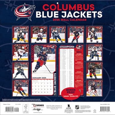 TURNER SPORTS Columbus Blue Jackets 2025 12x12 Team Wall Calendar (25998011938) - Image 2