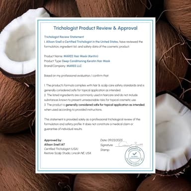 MAREE Deep Conditioning Hair Mask for Damaged Hair Treatment - Keratin Hair Care for Hydrating Growth Repair Moisturizing - Dry Curly Color Refreshing - Tratamiento Mascarilla Para el Cabello Seco - Image 8