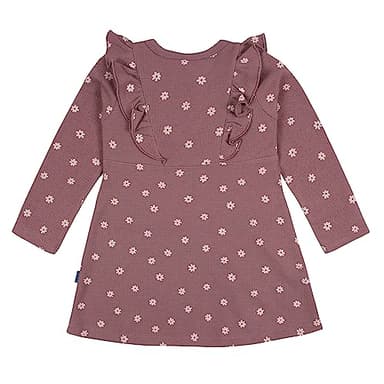 Gerber Baby Girls Toddler Long Sleeve Dress with Ruffle Detail, Pink Daisies, 3T - Image 3