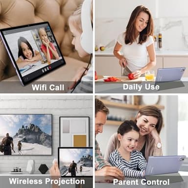 2025 Android 14 Tablet with Keyboard 20GB+128GB+1TB Expand, 10.1 Inch Octa-Core 2-in-1 Tablets with HD IPS Display, 5G WiFi 6, 6000mAh Battery, BT5.0, Split Screen, Widevine L1, Mouse, Case -Purple - Image 7