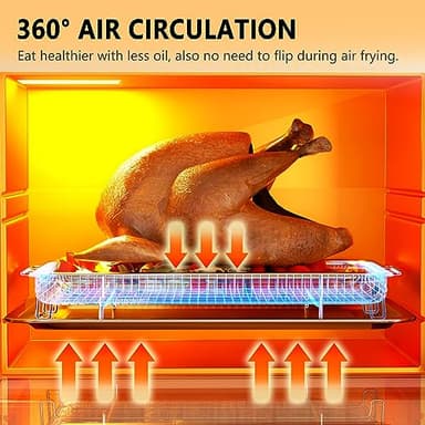 Air Fryer Basket, OPENICE 2 Set Air Fryer Pan and Crisper Tray for Oven, Non-stick Oven Air Fryer Basket for Baking and Crispy Foods - Large & Medium - Image 3