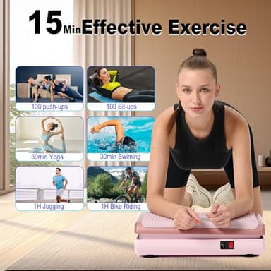 HOTWAVE Vibration Plate Exercise Machine with Bluetooth&LED Lights for Lymphatic Drainage, Power Vibrating Plates Platform for Weight Loss - Whole Body Shaker Vibration Plate Machine Home Gym - Image 5