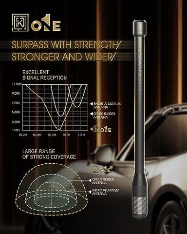 KEYO1E New Carbon Fiber Antenna Compatible with 2006-2026 Chevy Silverado 2500/7.9 Inches Flexible Sturdy Rubber Antenna Replacement/Internal Copper Coil for Enhanced Reception - Image 5