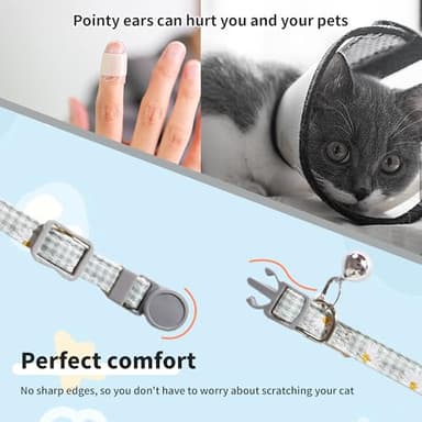 AIITLE Breakaway Cat Collar with Cute Bow Tie and Bell, Detachable Adjustable Daisy Cat Collars for Girl Cats and Boy Cats, Kittens, Puppy, Soft Stylish Plaid Patterns Cat Collars Green - Image 5